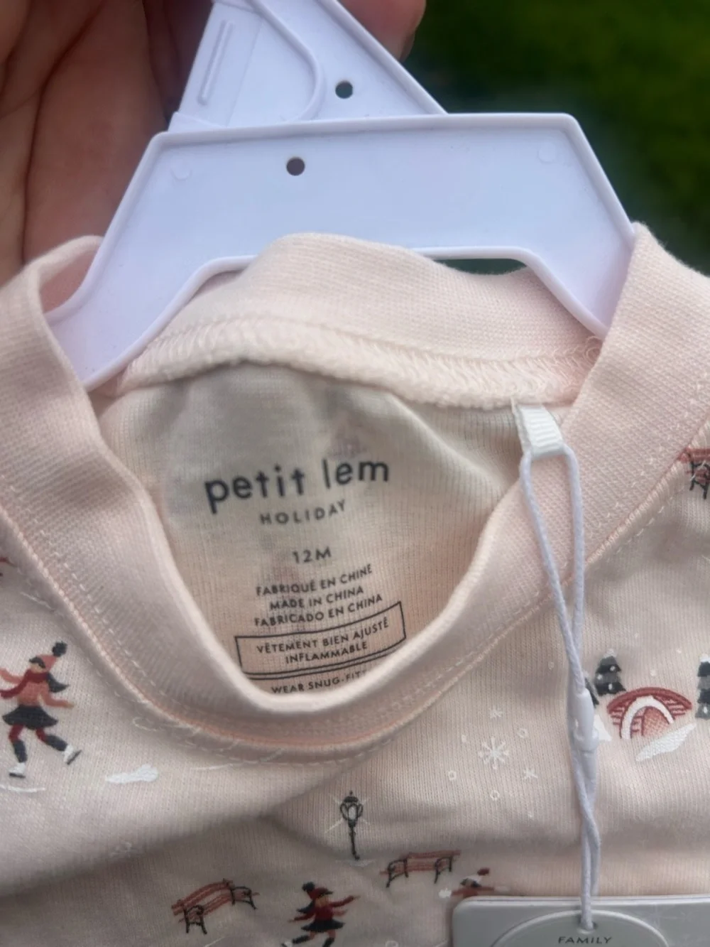 Petit Lem Light Pink Holiday Print Kids Pajama Set